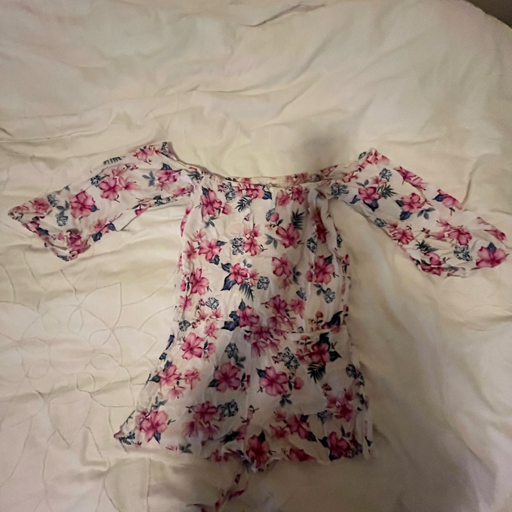 Frankie's Bikinis Floral Off-Shoulder Romper